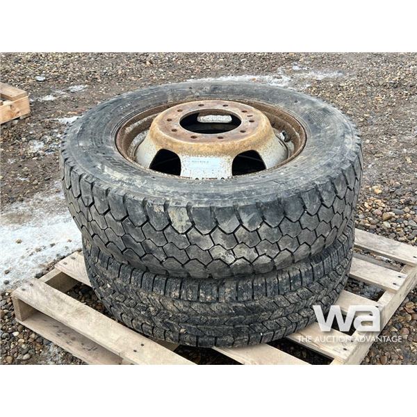 (2) 245/70 R19.5 TIRES & RIMS