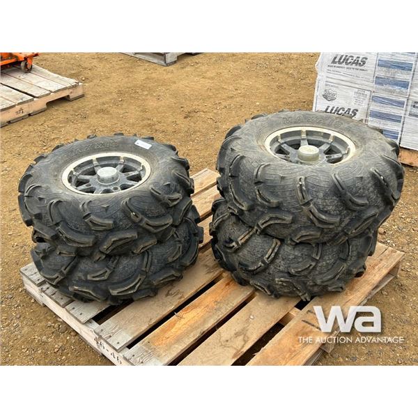 (2)MAXXIS ZILA 28X10X12 TIRES AND RIMS