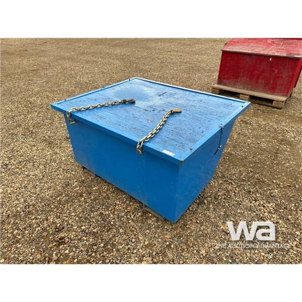 BLUE WOOD STORAGE BOX