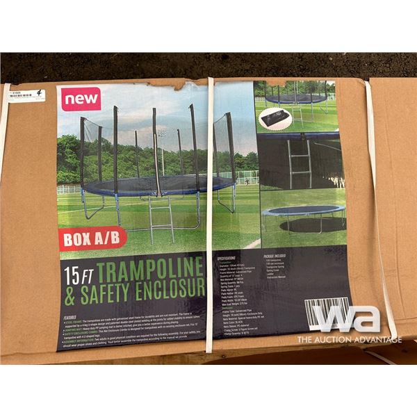 15 FT. TRAMPOLINE & SAFETY ENCLOSURE