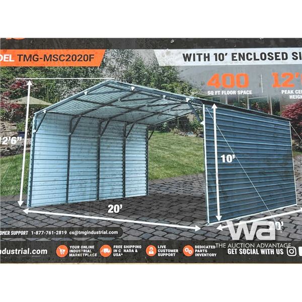 TMG 20 FT. X 20 FT. METAL CARPORT SHED