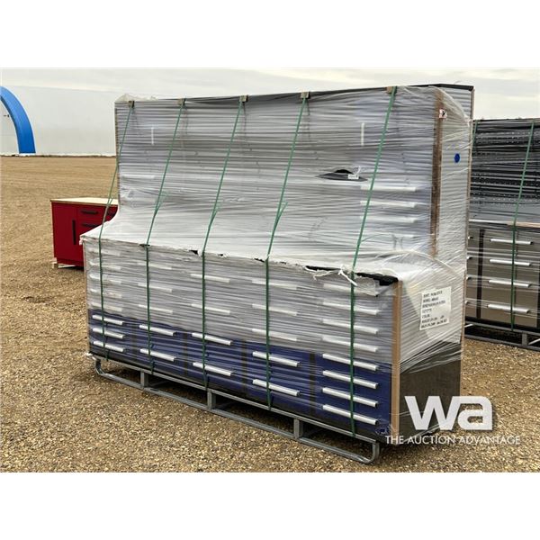 10 FT. STAINLESS 40 DRAWER WORK BENCH