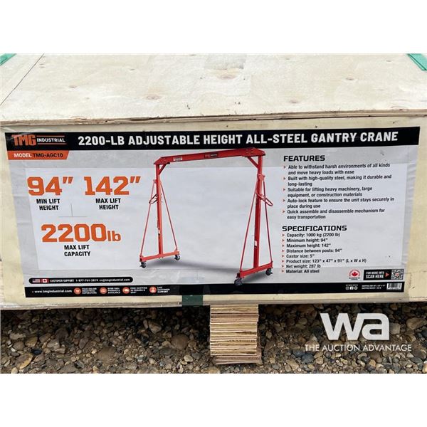 TMG 2200 LB ADJUSTABLE STEEL GANTRY CRANE