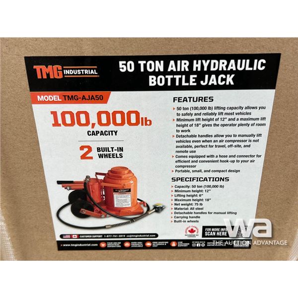 TMG 100,000 LB AIR HYDRAULIC BOTTLE JACK