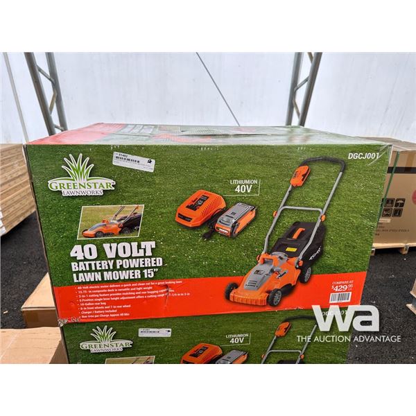 GREENSTAR 40 VOLT 15 IN. BATTERY PUSH MOWER