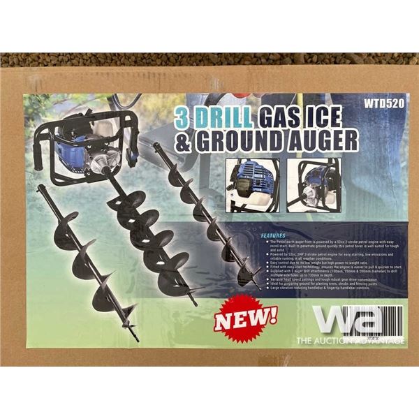(UN-USED) 3 DRILL GAS ICE & GROUND AUGER