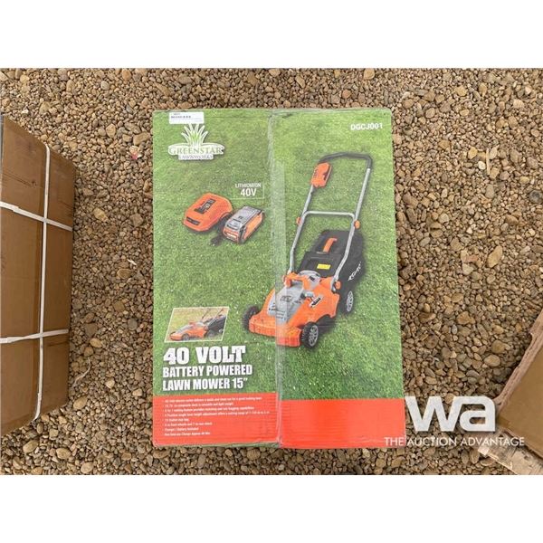 (UN-USED) GREENSTAR BATTERY POWERED LAWN MOWER