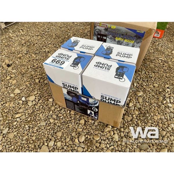 (UNUSED) 4 SUBMERSIBLE SUMP PUMPS