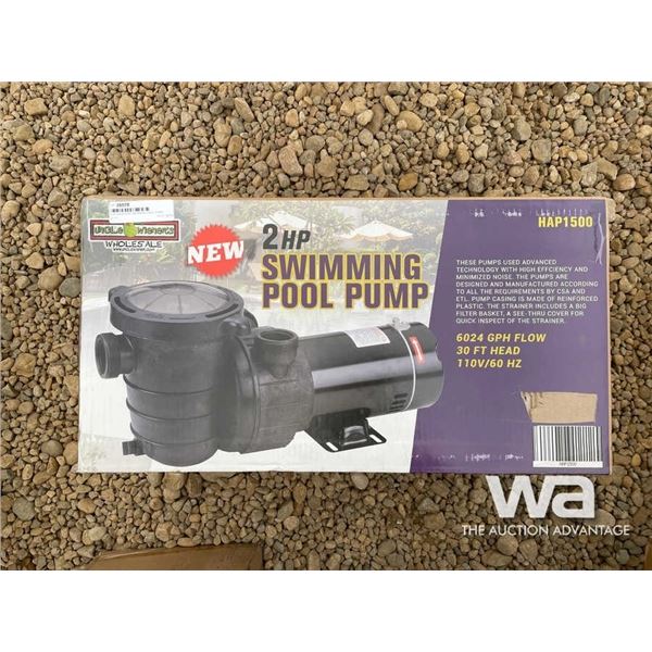 (UN-USED) 2 HP SWIMMING POOL PUMP