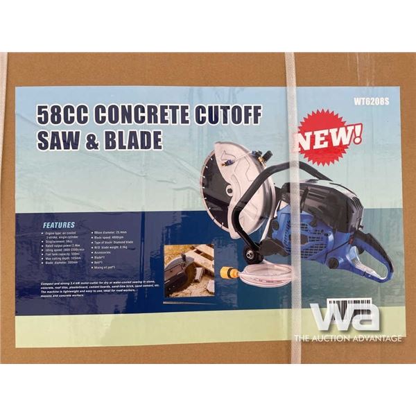 (UN-USED) 58CC CONCRETE CUT OFF SAW & BLADE