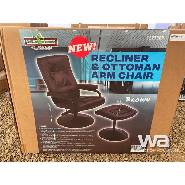 (UN-USED) RECLINER & OTTOMAN ARM CHAIR