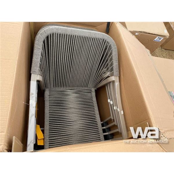 (UN-USED) (4) ROPE OUTDOOR DINING CHAIRS