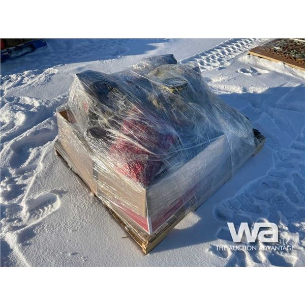 PALLET OF STRAPS & MISC.