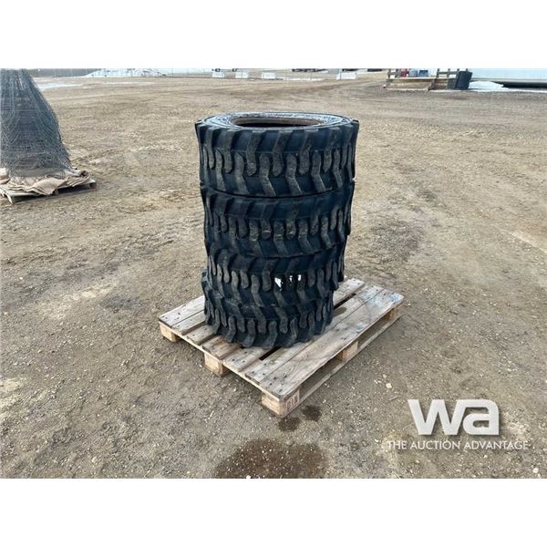 (4) TRACTION PLUS 12-16.5 SKID STEER TIRES