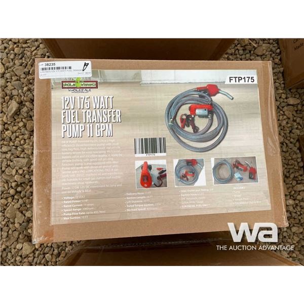 (UN-USED) 12V 175 WATT FUEL TRANSFER PUMP