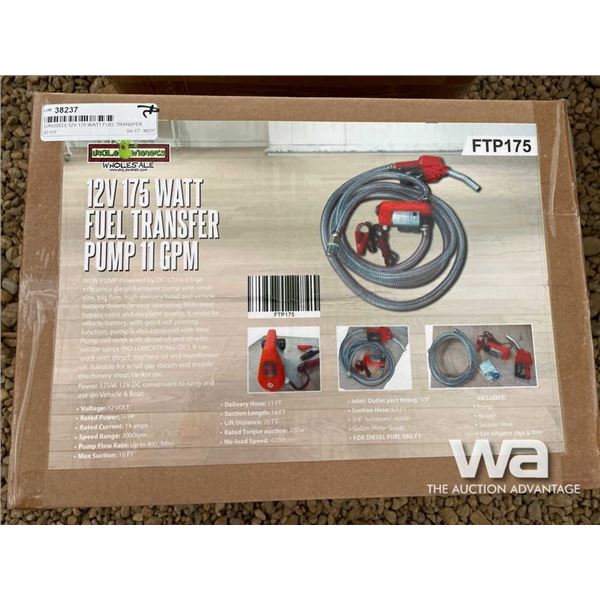 (UN-USED) 12V 175 WATT FUEL TRANSFER PUMP