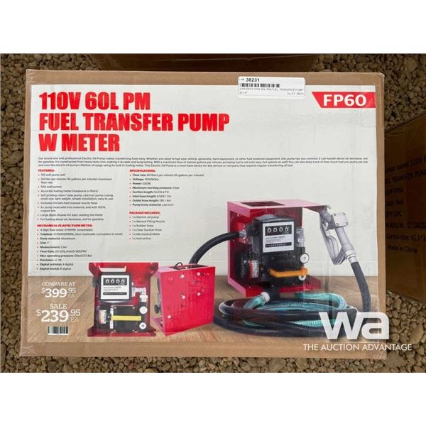 (UN-USED) 110V 60L PM FUEL TRANSFER PUMP