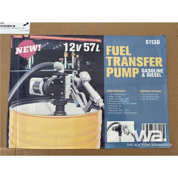 (UN-USED) 12 VOLT FUEL TRANSFER PUMP
