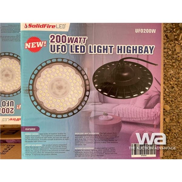 (12) SOLIDFIRE LED 200 WATT UFO HIGHBAY LIGHTS