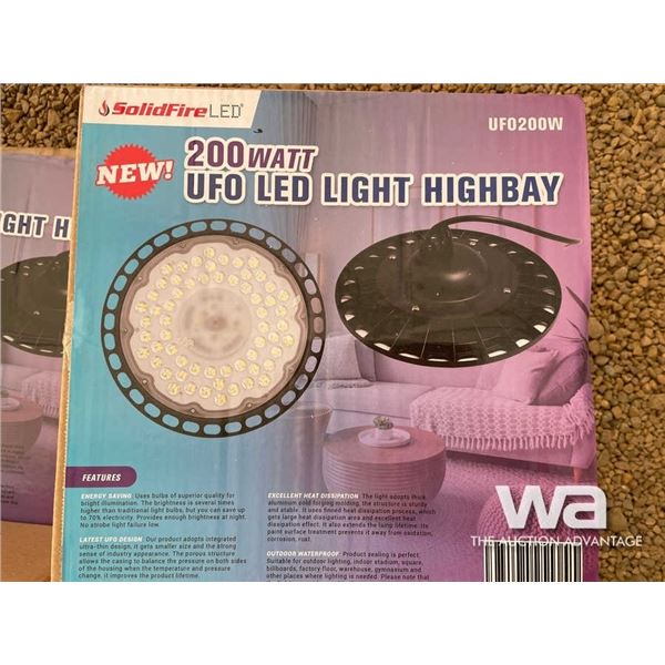 (12) SOLIDFIRE LED 200 WATT UFO HIGHBAY LIGHTS