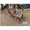 Image 4 : (UN-USED) RED ELECTRIC TRICYCLE W/ 2 BASKETS