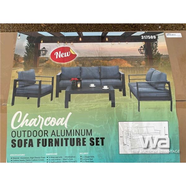(UN-USED) CHARCOAL OUTDOOR ALUMINUM FURNITURE SET