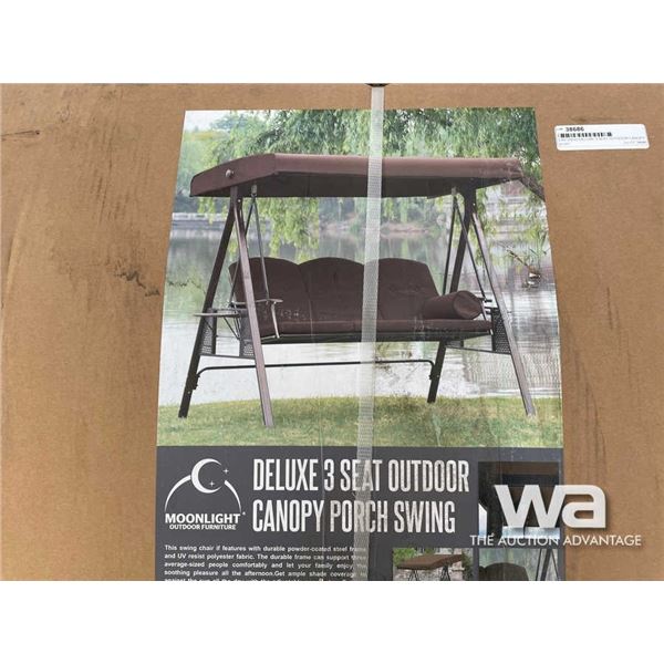 (UN-USED) DELUXE 3 SEAT OUTDOOR CANOPY PORCH SWING