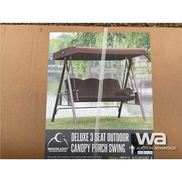 (UN-USED) DELUXE 3 SEAT OUTDOOR CANOPY PORCH SWING