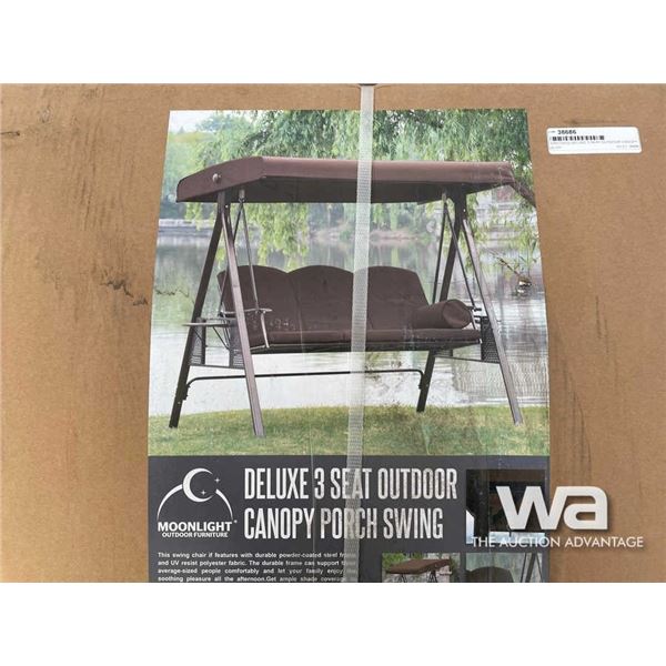 (UN-USED) DELUXE 3 SEAT OUTDOOR CANOPY PORCH SWING