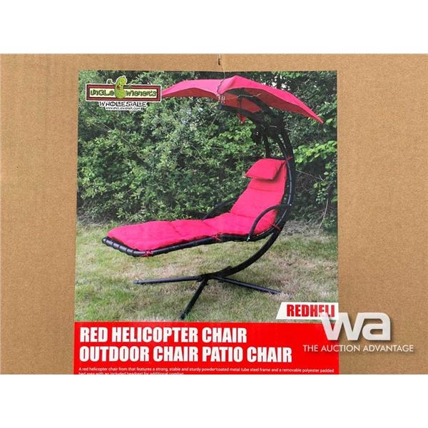 (UN-USED) RED HELICOPTER OUTDOOR PATIO CHAIR