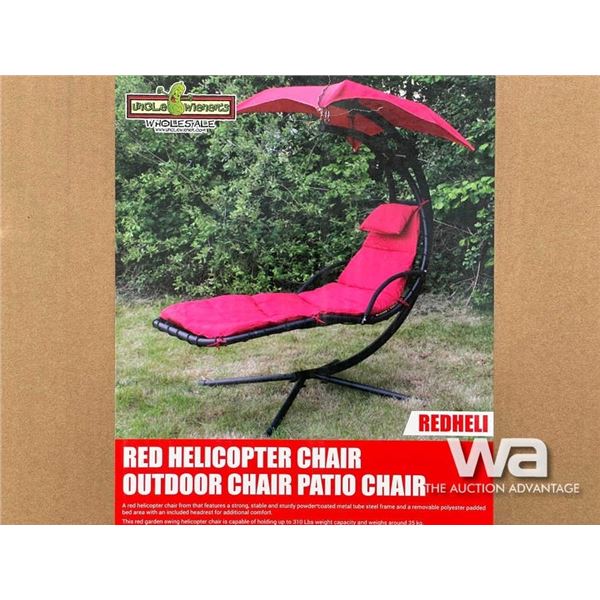 (UN-USED) RED HELICOPTER OUTDOOR PATIO CHAIR