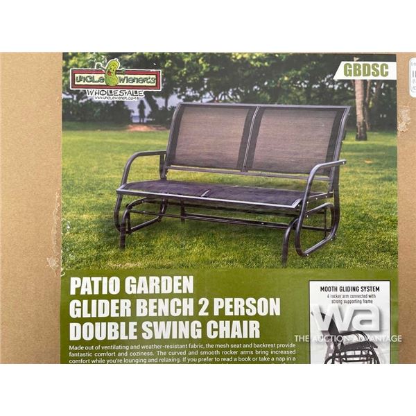 (UN-USED) 2 PERSON PATIO GARDEN GLIDER BENCH