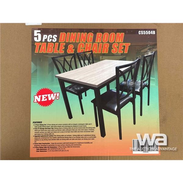 (UN-USED) 5 PCS DINING ROOM TABLE & CHAIR SET