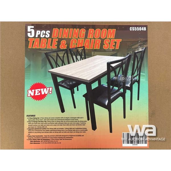 (UN-USED) 5 PCS DINING ROOM TABLE & CHAIR SET