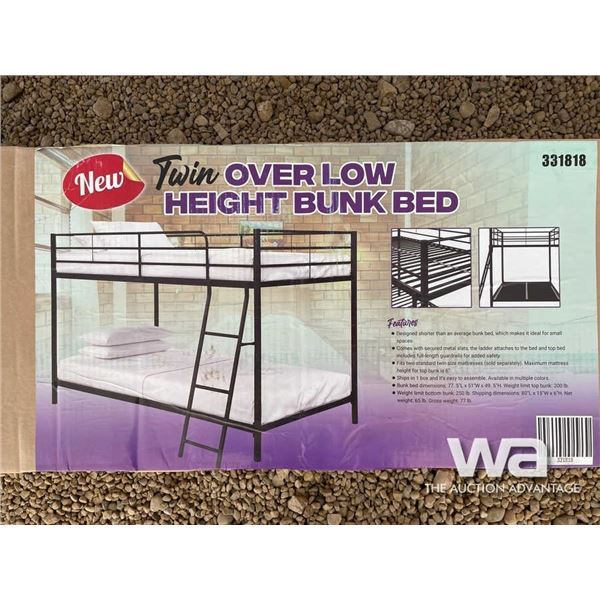 (UN-USED) TWIN OVER LOW HEIGHT BUNK BED