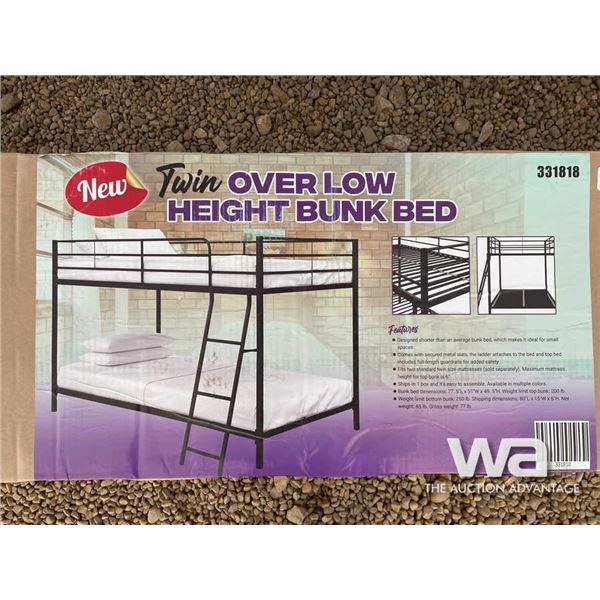 (UN-USED) TWIN OVER LOW HEIGHT BUNK BED