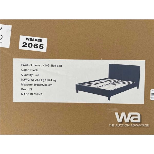 (UN-USED) BLACK KING SIZE BED FRAME & HEADBOARD
