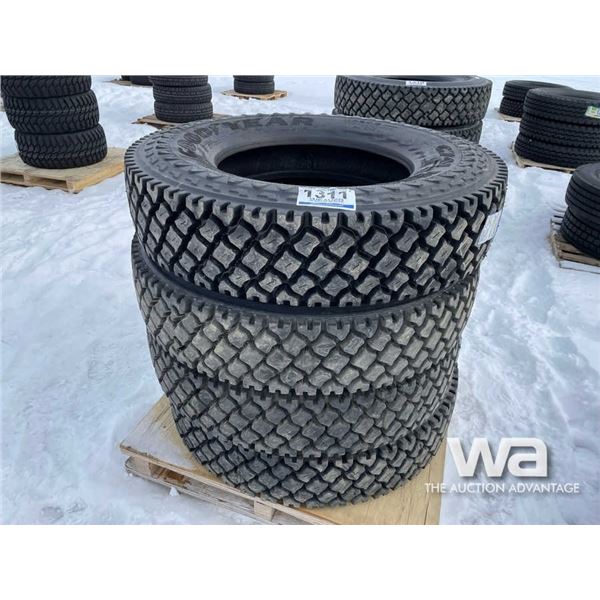 (4) 11R-24.5 RECAP TRUCK TIRES