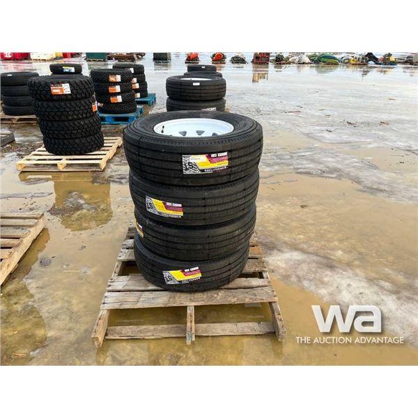 (4) GRIZZLY ST235/85R16 TRAILER TIRES & RIMS