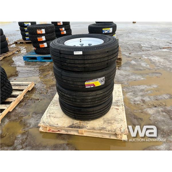 (4) GRIZZLY ST235/85R16 TRAILER TIRES & RIMS
