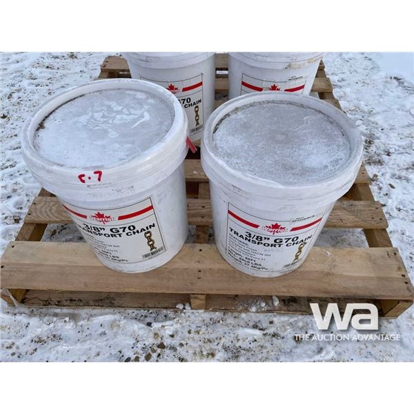 (2) PAILS OF 3/8"X60 FT. TRANSPORT G70 CHAIN