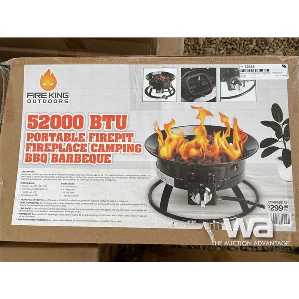 (UNUSED) FIREKING 52,000 BTU PORTABLE FIREPIT