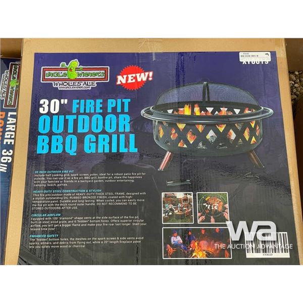(UNUSED) 30 IN FIRE PIT OUTDOOR BBQ GRILL