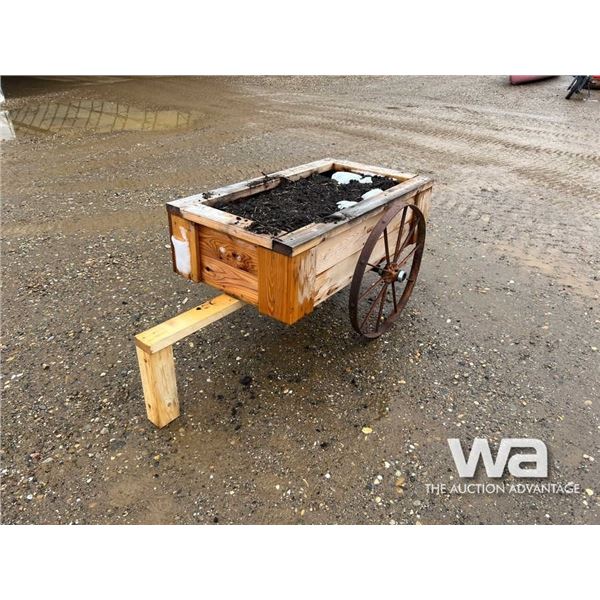 FLOWER PLANTER ON STEEL WHEELS