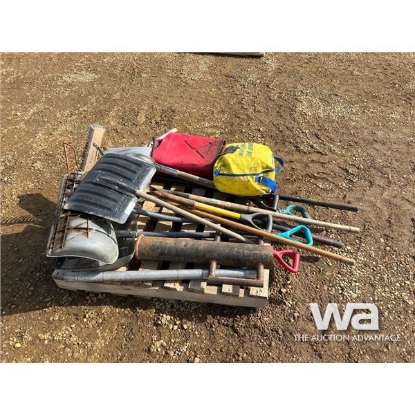 SHOVELS, RAKES, SNIPE, BROOMS, HAND PUMP