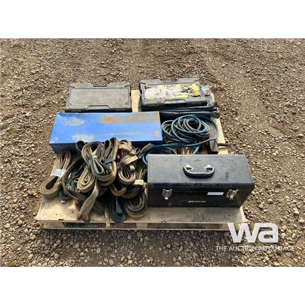 (3) PARTIAL SOCKET SETS,WATERLOO TOOL BOX, SLINGS