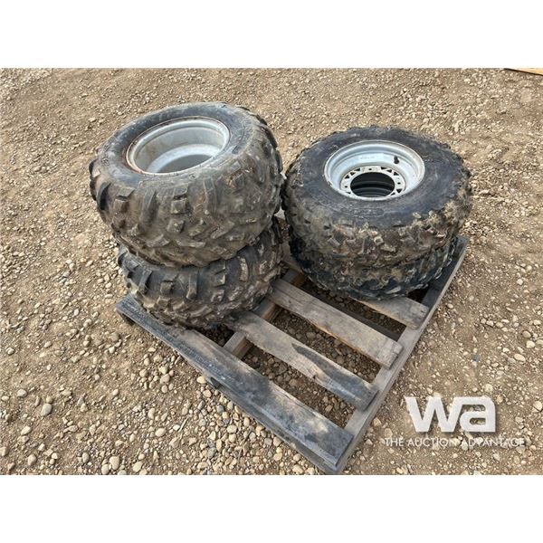 (4) CARLISLE ATV TIRES & RIMS