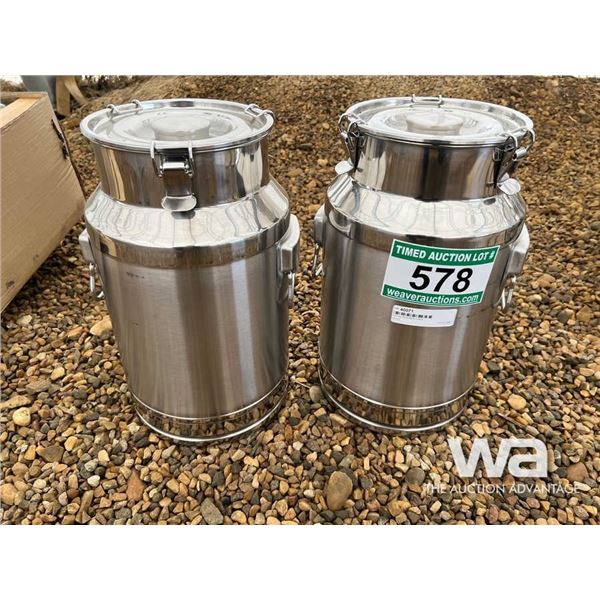 (2) UNUSED MILK CANS