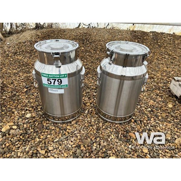 (2) UNUSED MILK CANS