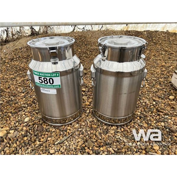 (2) UNUSED MILK CANS